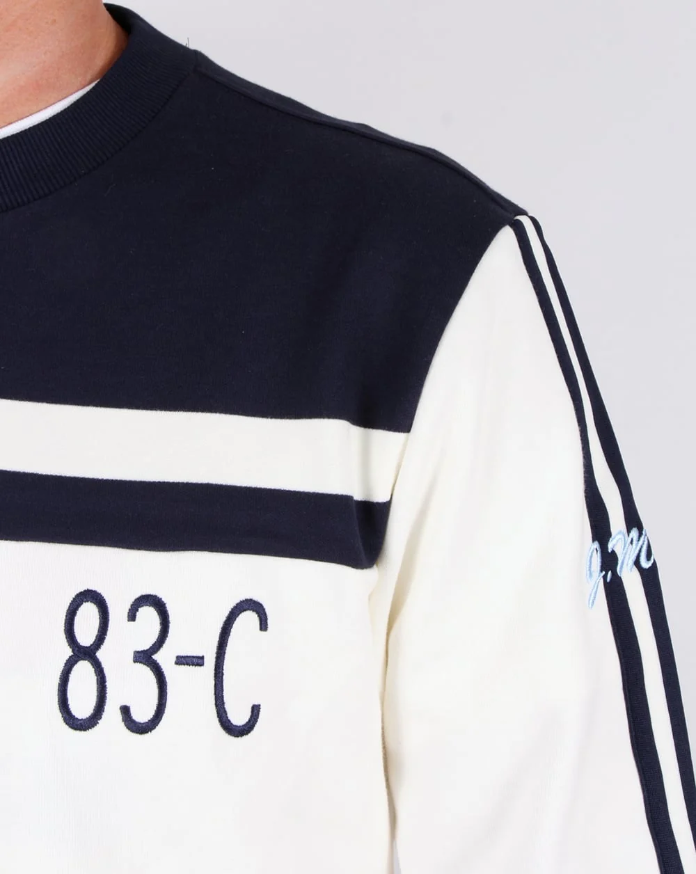 Adidas Originals 83-C Sweatshirt Off White/Navy - Image 2