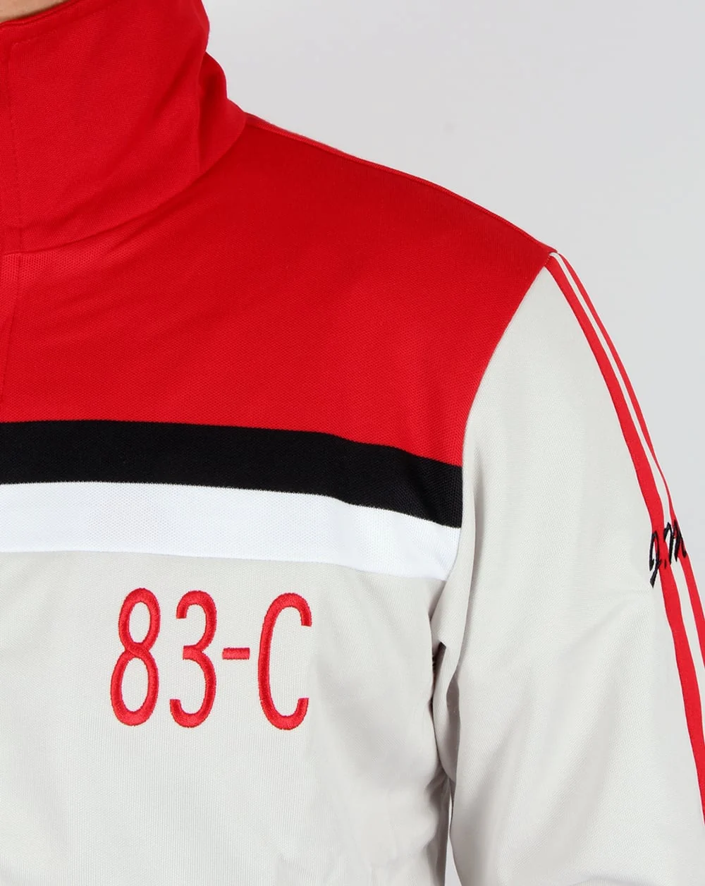 Adidas Originals 83-C Track Top Talc/Red - Image 3