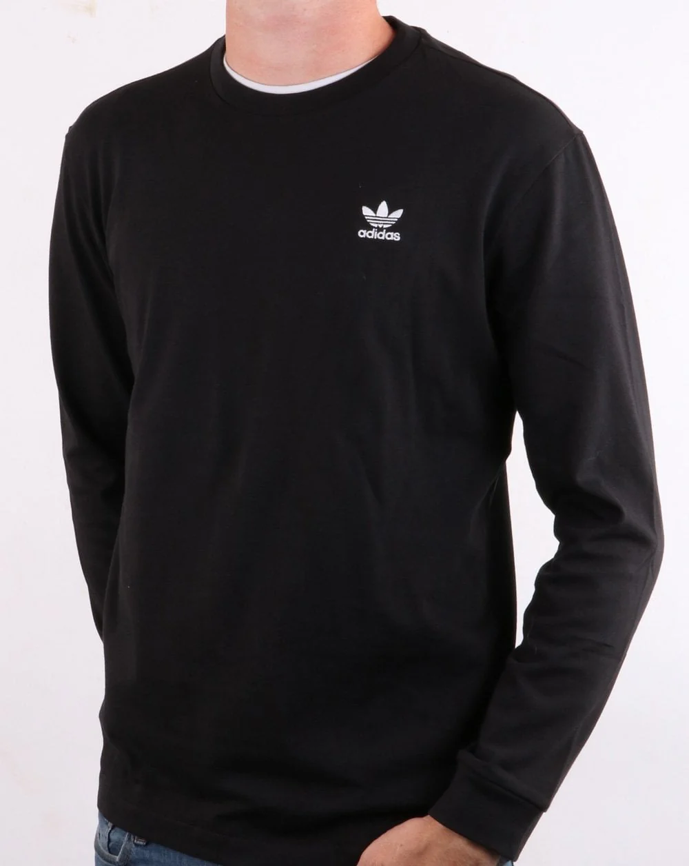 Adidas Originals Back + Front Trefoil Long Sleeve T Shirt Black - Image 3