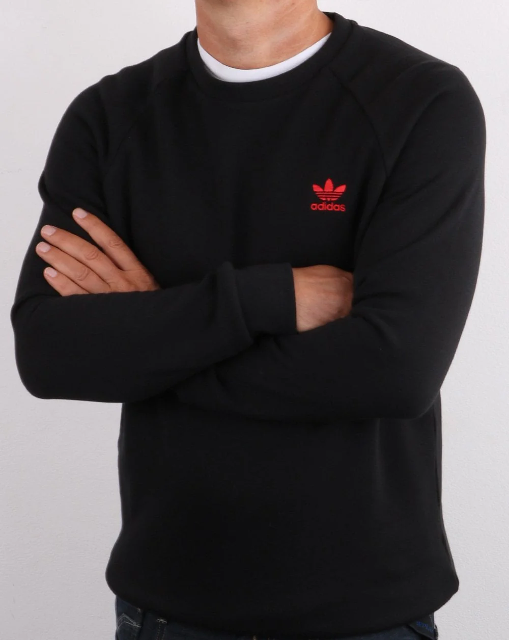 Adidas Originals Crew Sweat Black/red - Image 4