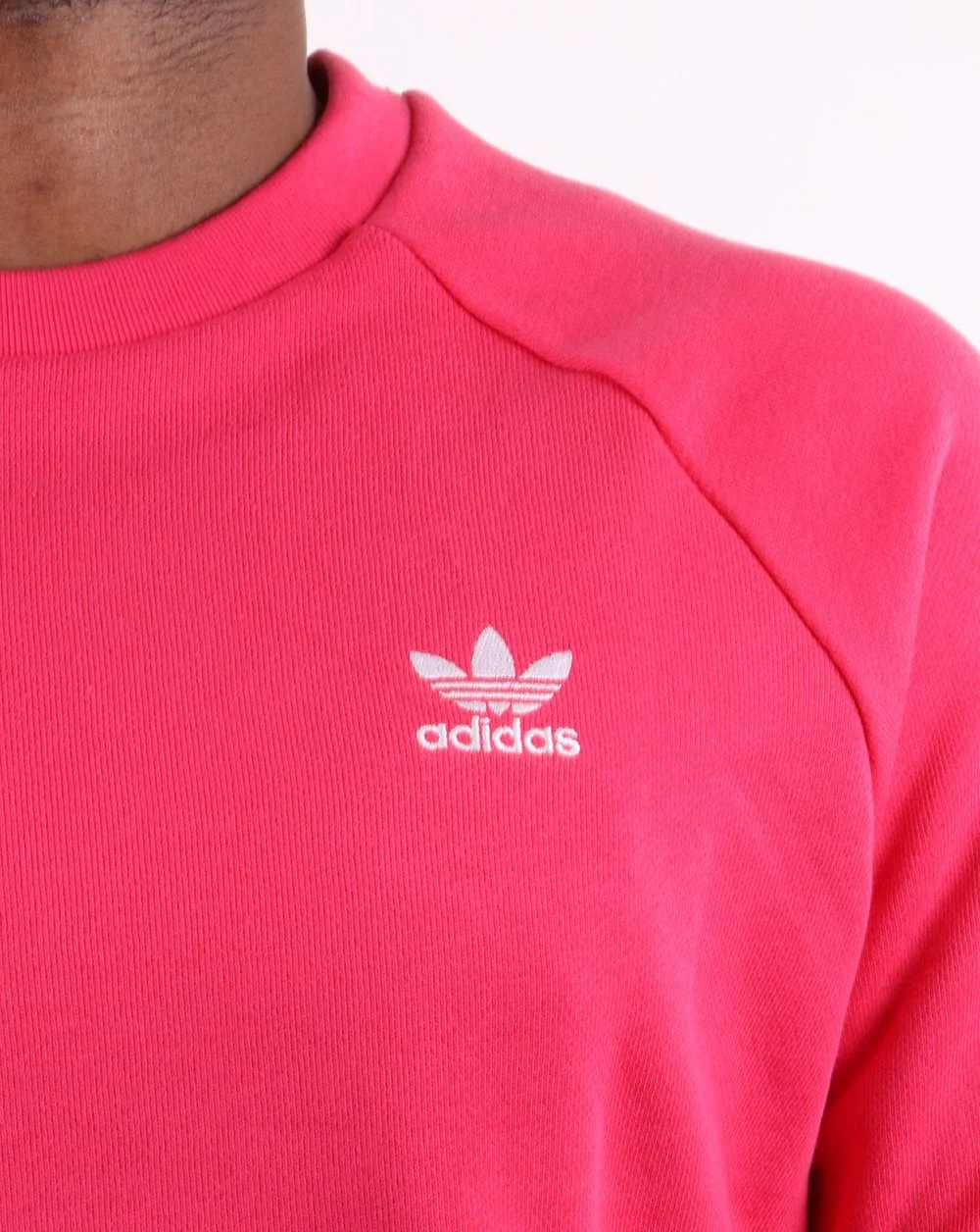 Adidas Originals Essential Crew Sweat Power Pink - Image 3