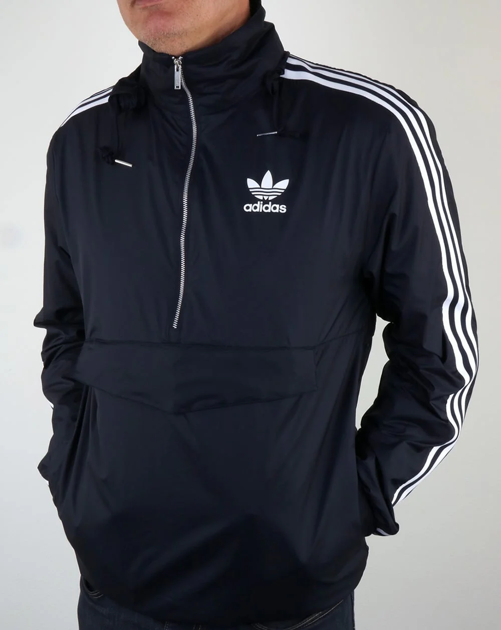 Adidas Originals Half Zip Pouch Pocket Jacket Navy - Image 3