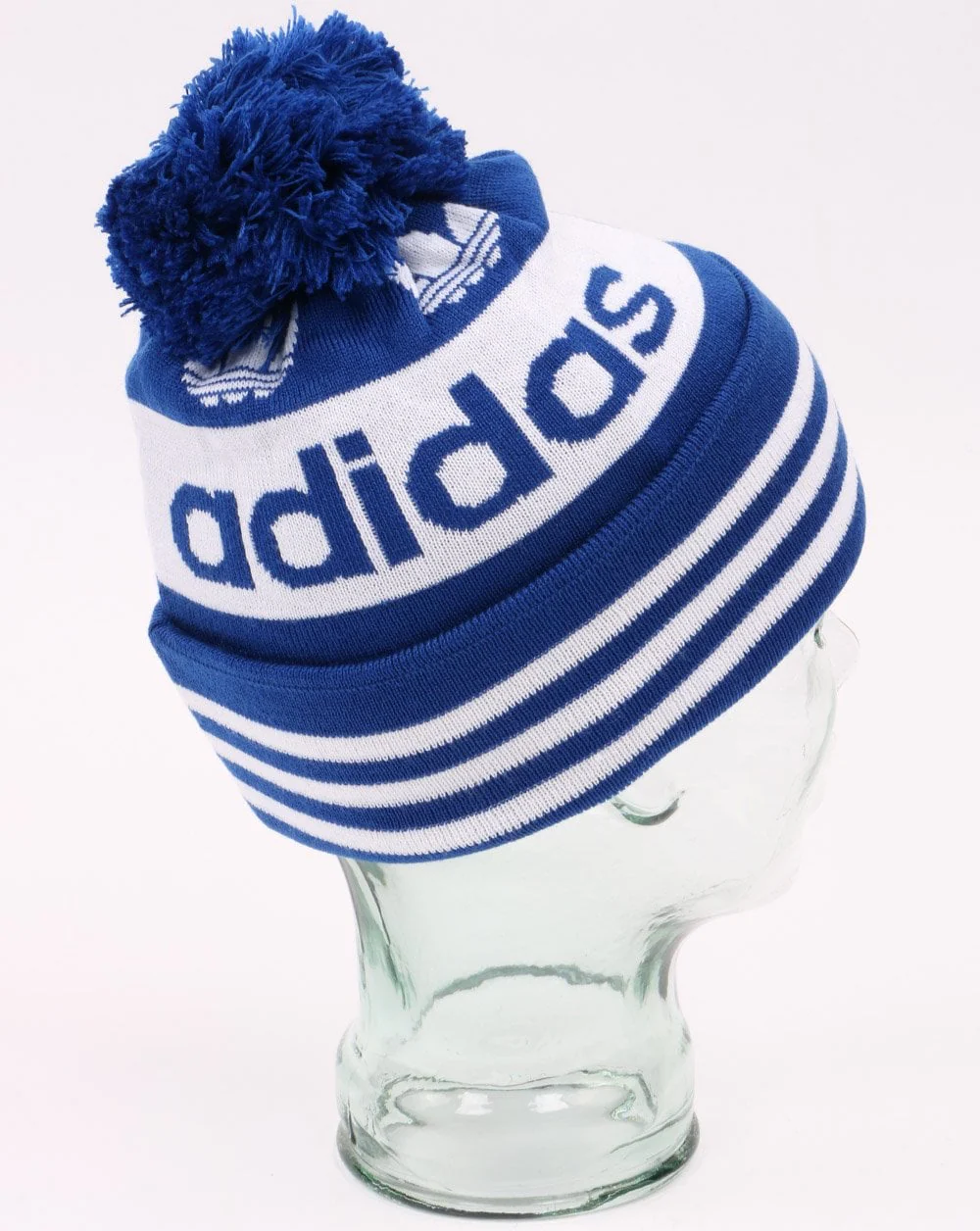 Adidas Originals Jacquard Bobble Hat Beanie Blue - Image 4
