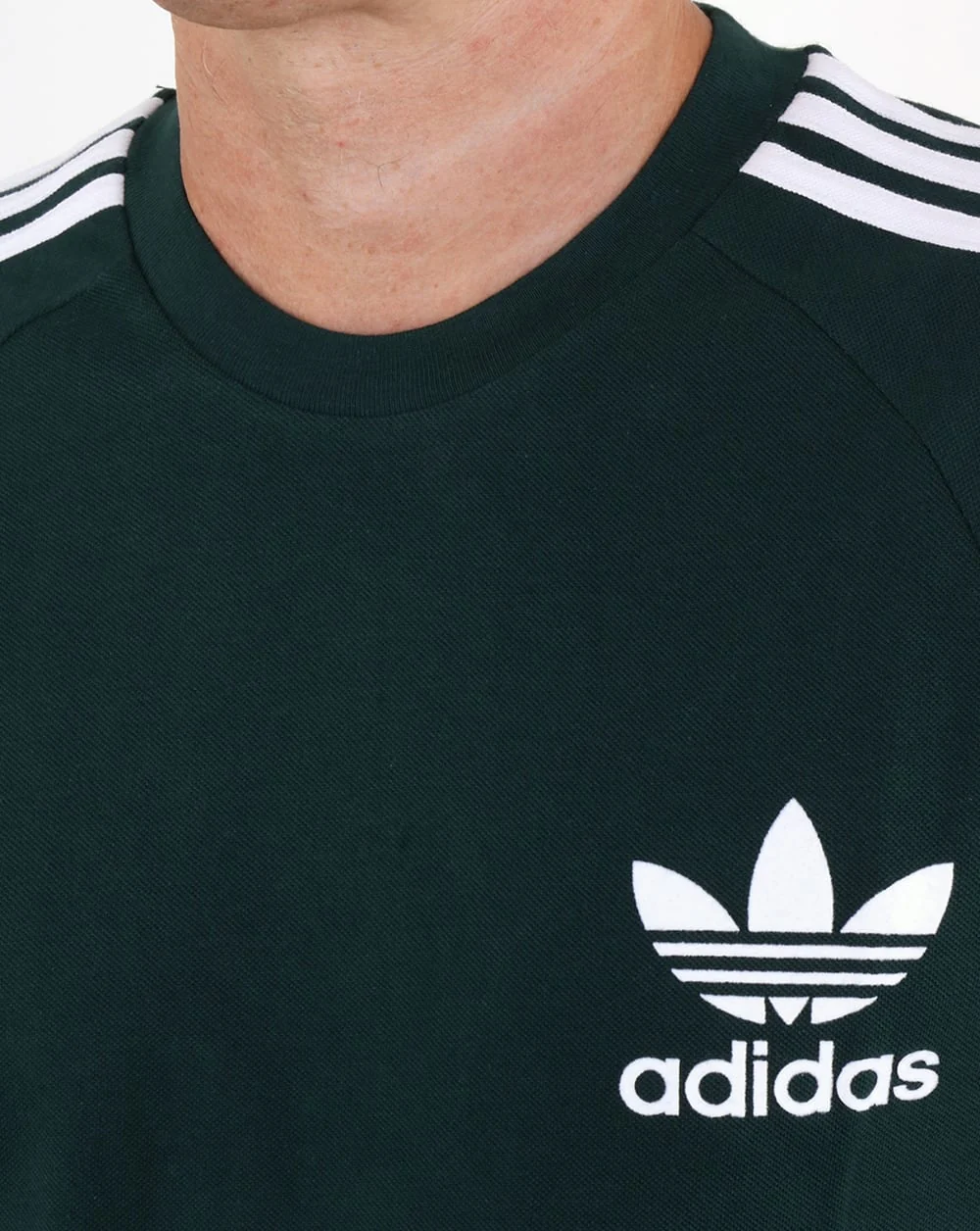 Adidas Originals Long Sleeve Pique T Shirt Green Night - Image 2