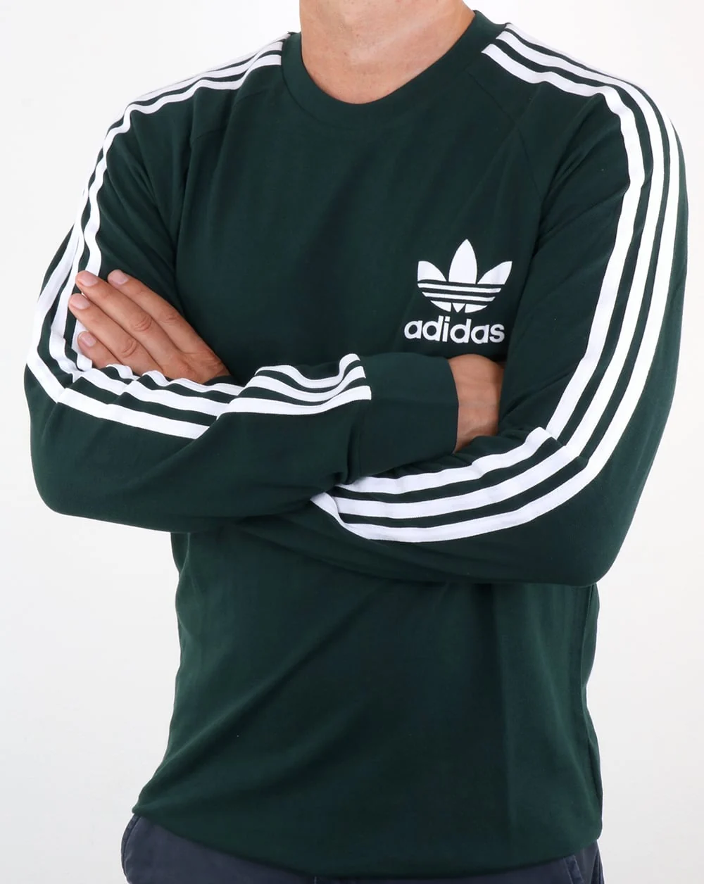 Adidas Originals Long Sleeve Pique T Shirt Green Night - Image 4