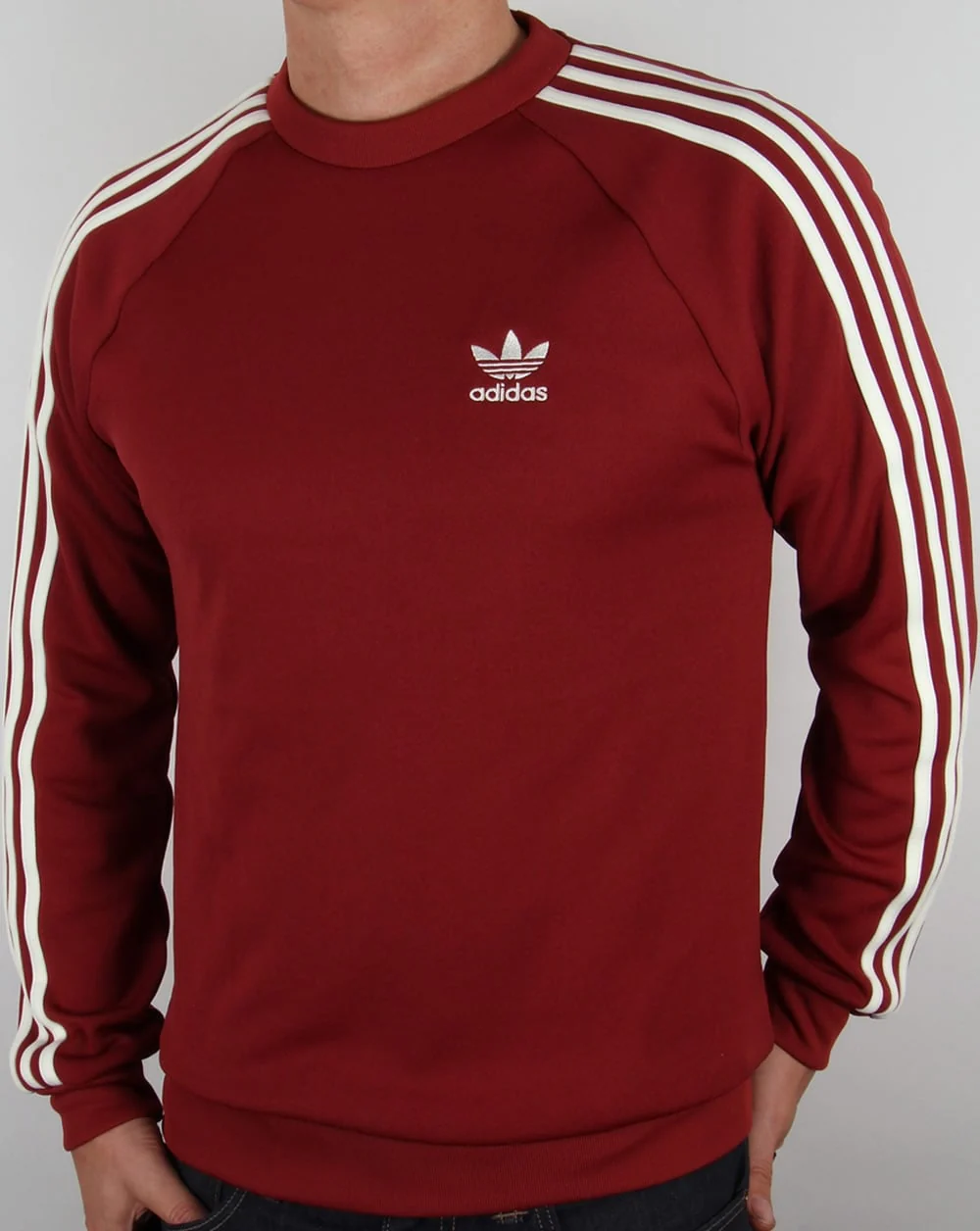 Adidas Originals Retro Sweat Top Burnt Red - Image 2