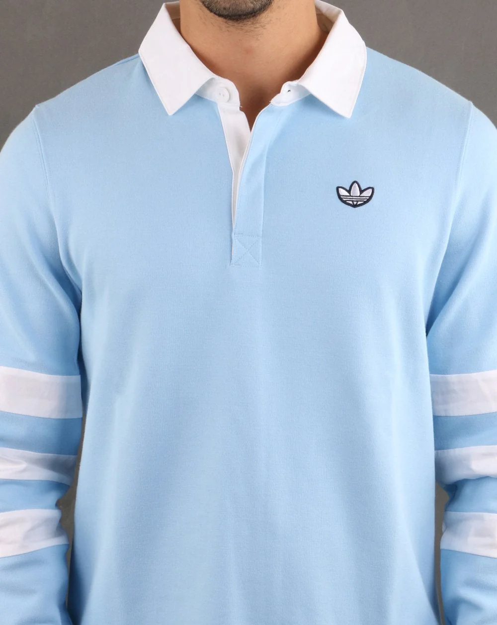Adidas Originals Rugby Shirt Sky-White - Image 4