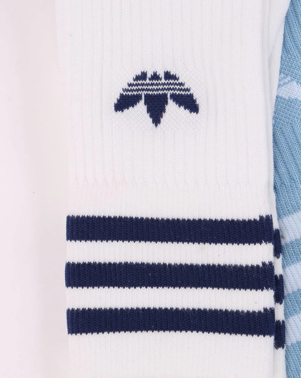 Adidas Originals Solid Crew Socks 3 Pack White/Navy/Sky Blue - Image 2