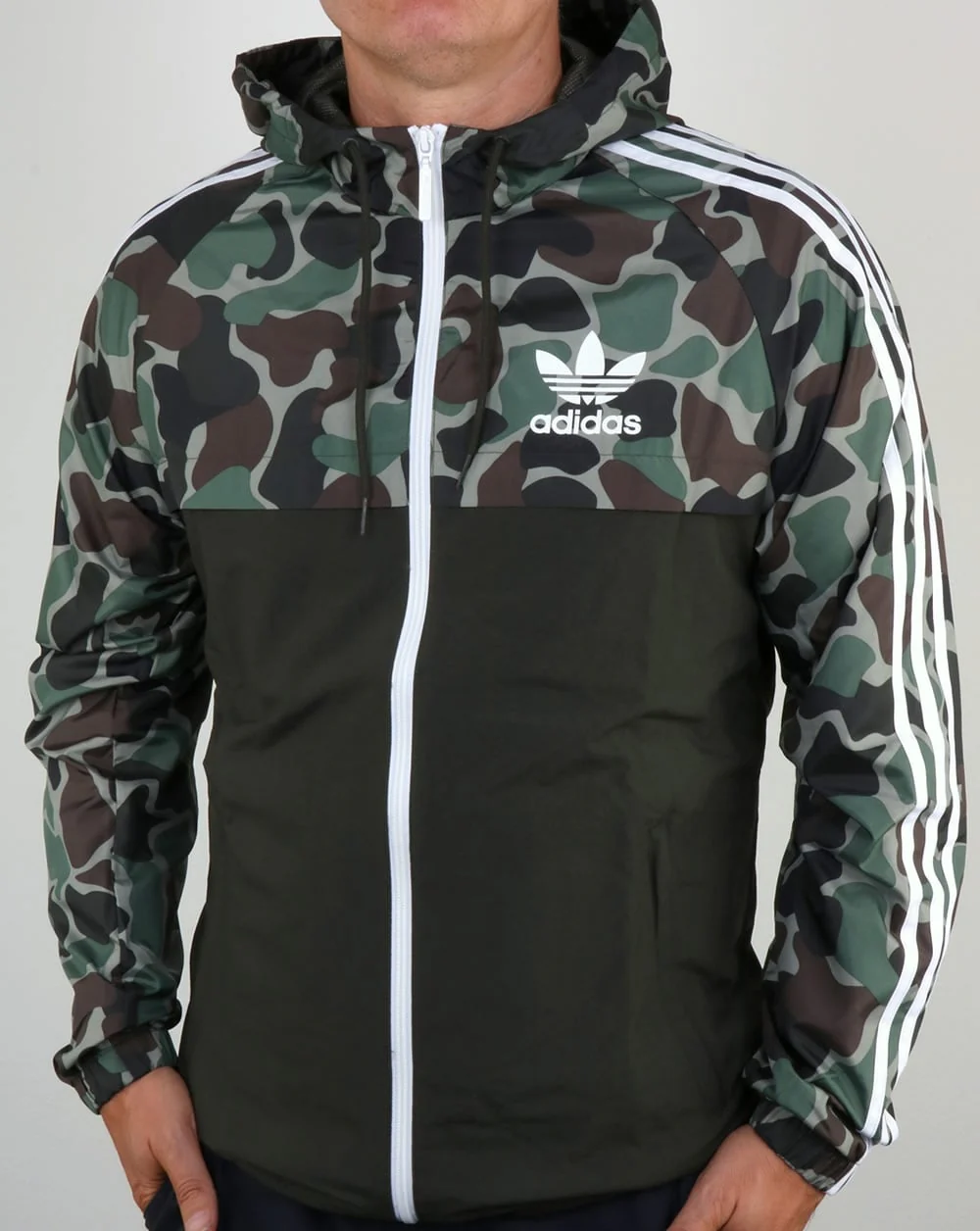 Adidas Originals split khaki Camo Windbreaker