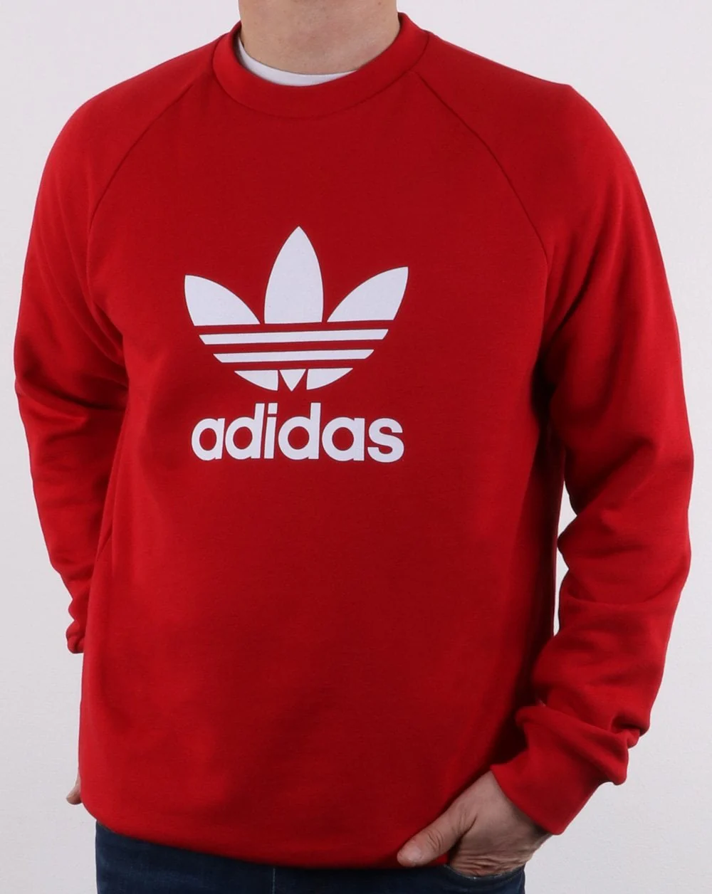 Adidas Originals Trefoil Crew Sweat Power Red - Image 2