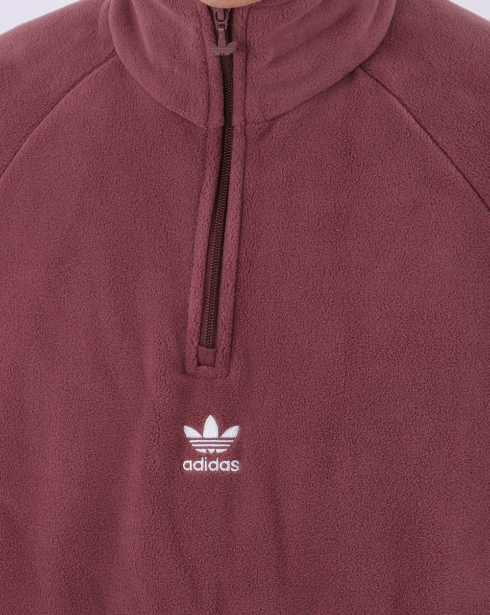 Adidas Originals Trefoil Half Zip Fleece Quiet Crimson - Image 2