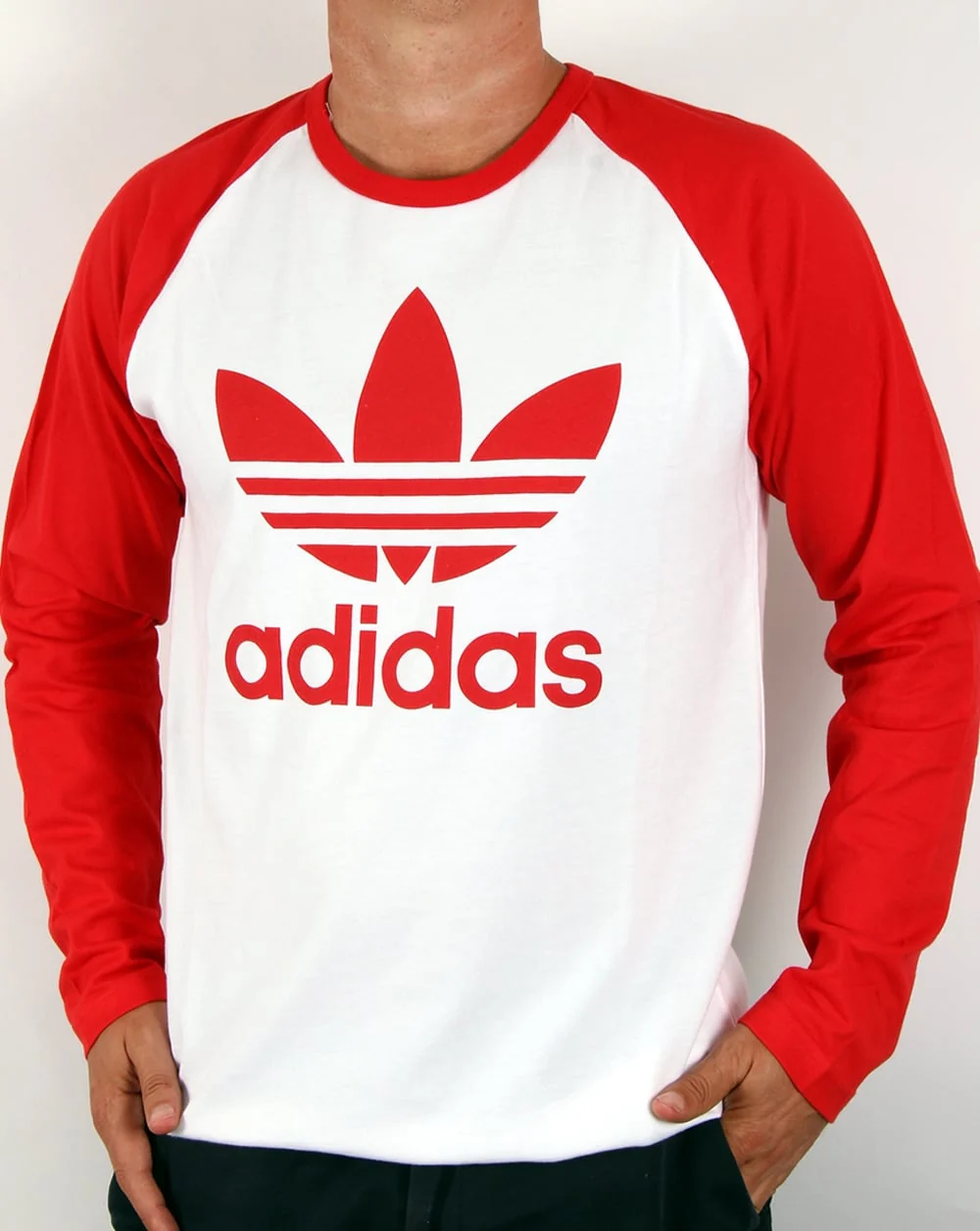 Adidas Originals Trefoil Long Sleeve Raglan T-shirt White/Red