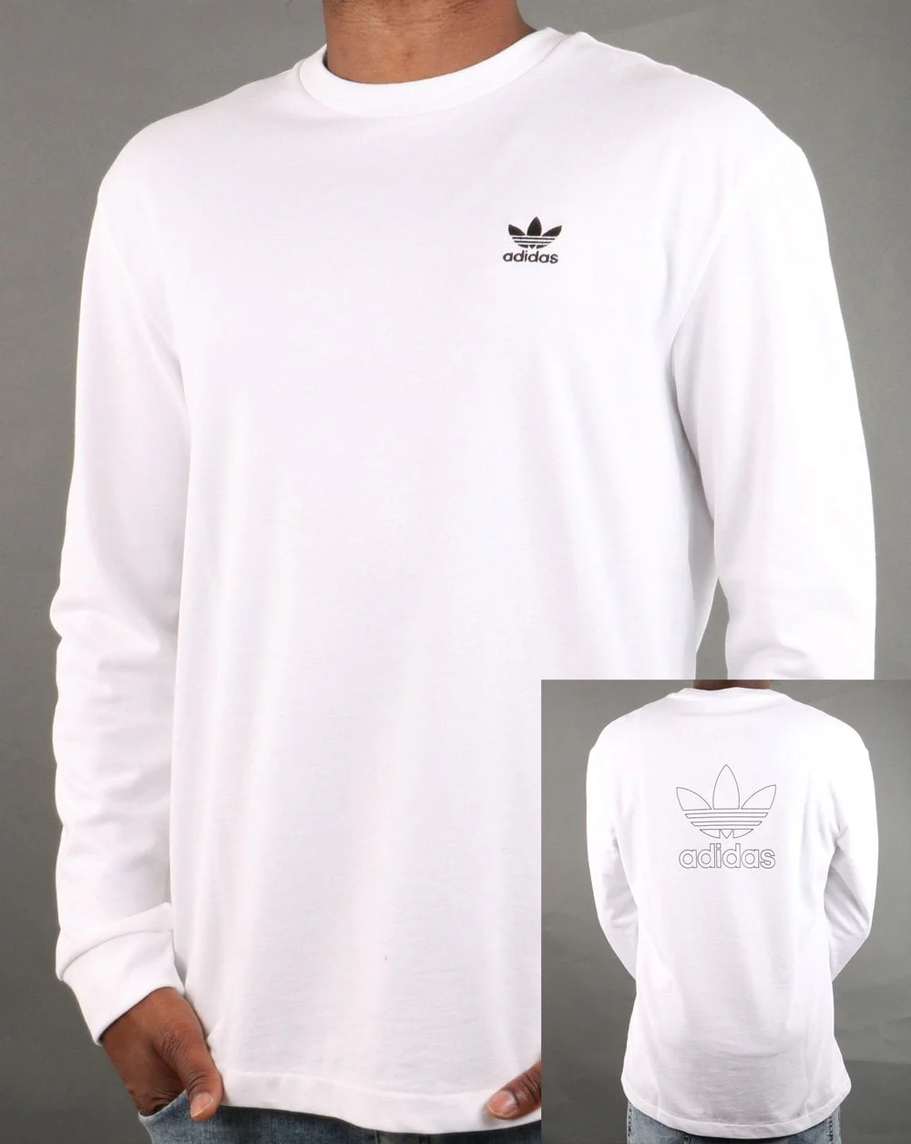 Adidas Originals Trefoil Long Sleeve T Shirt White