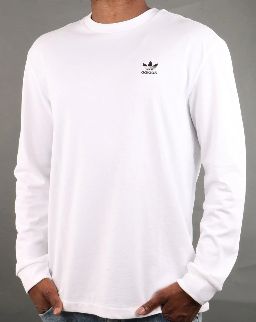 Adidas Originals Trefoil Long Sleeve T Shirt White - Image 4