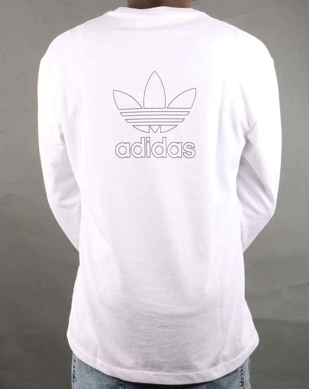Adidas Originals Trefoil Long Sleeve T Shirt White - Image 5