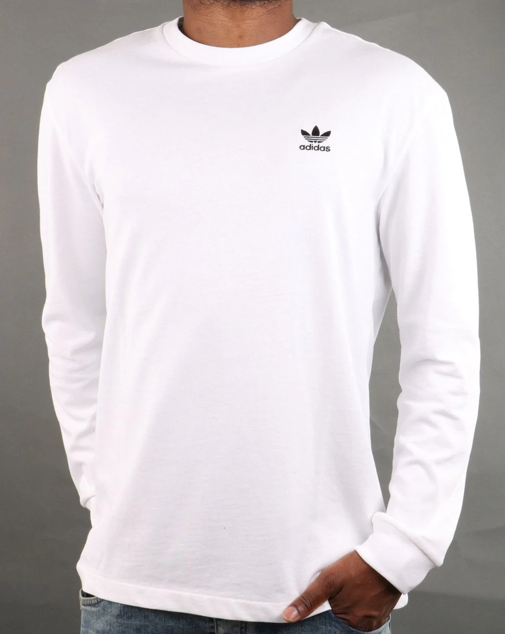 Adidas Originals Trefoil Long Sleeve T Shirt White - Image 6