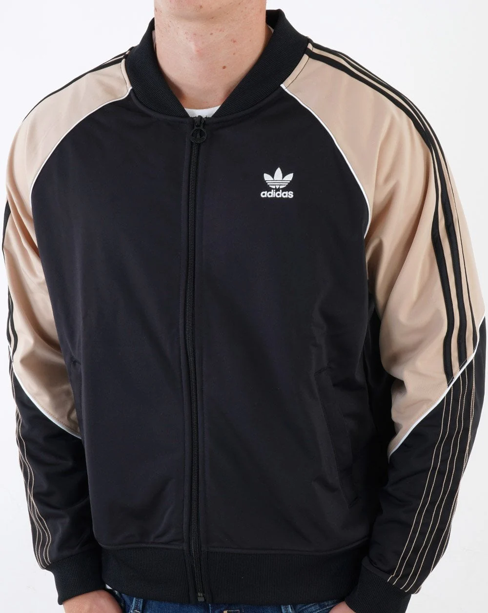 Adidas Originals Tricot Superstar Track Top Black/Beige - Image 3