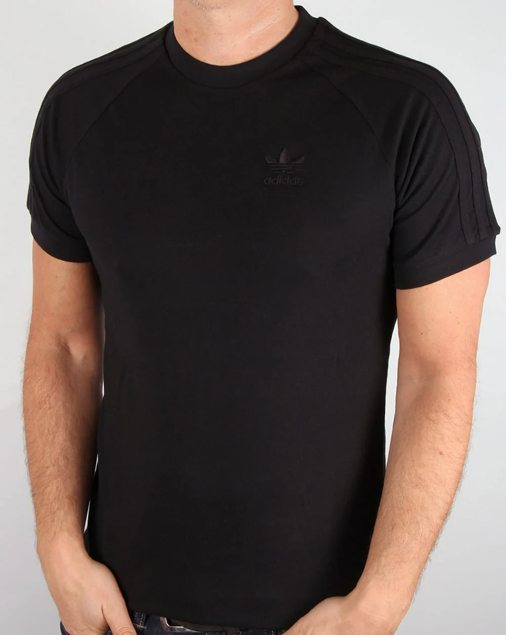 Adidas Originals Triple Stripe T Shirt Black - Image 2