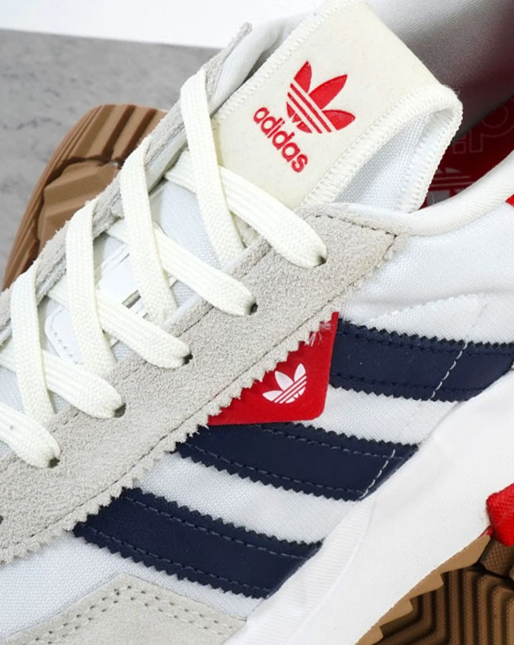 Adidas Retropy F2 Trainers White/Dark Blue/Red - Image 2