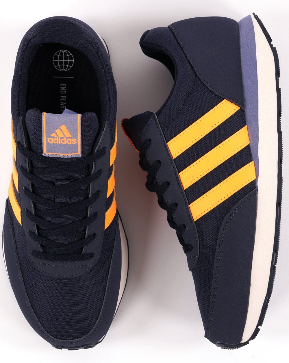 Adidas Run 60s Trainers Dark Navy /Orange - Image 4