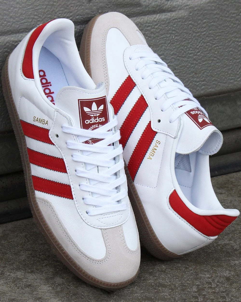Adidas Samba OG Trainers White/Red - Image 2