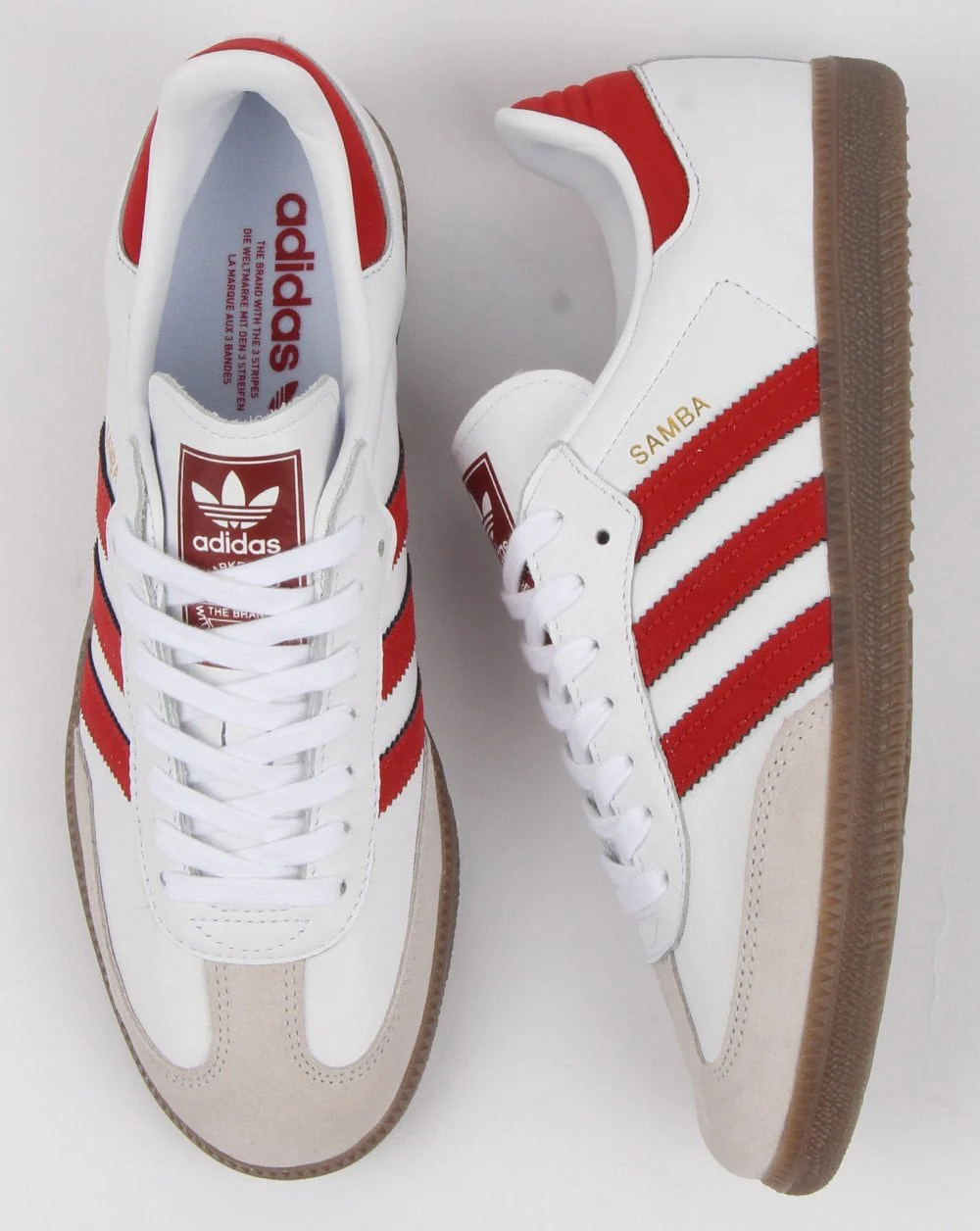 Adidas Samba OG Trainers White/Red - Image 3