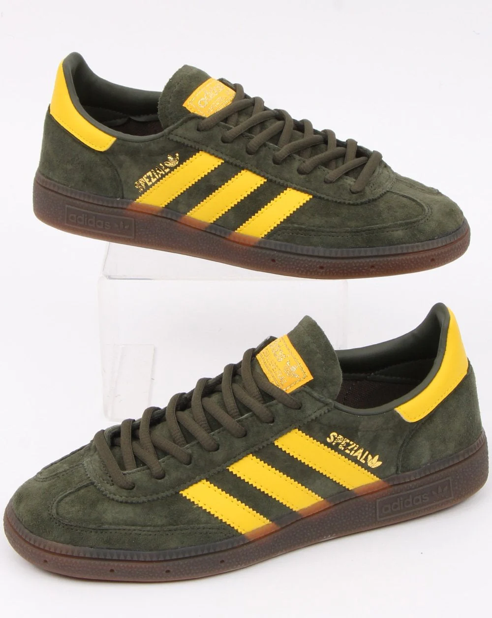 Adidas Spezial Trainers Khaki Green/Yellow - Image 2