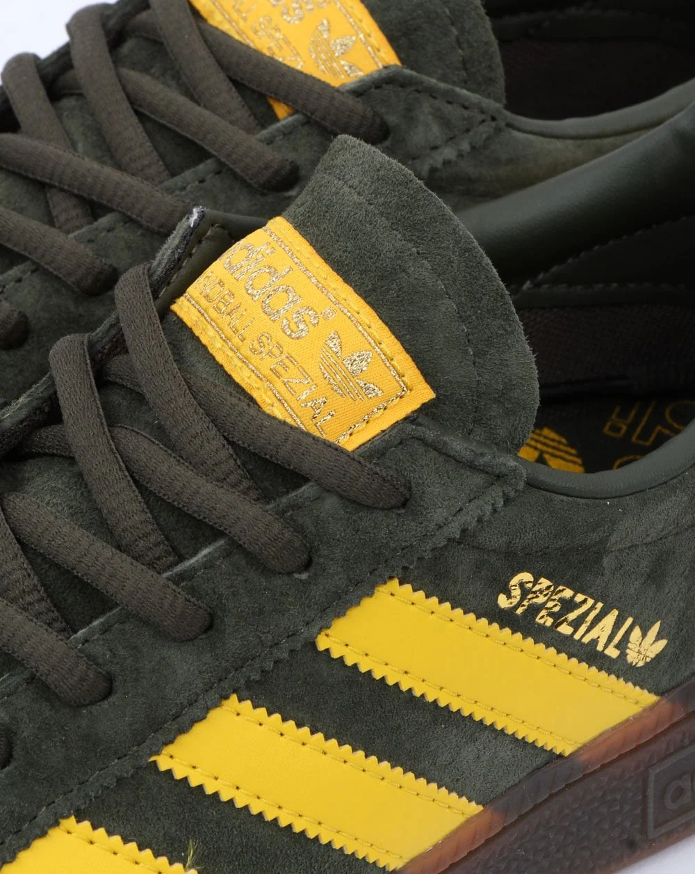 Adidas Spezial Trainers Khaki Green/Yellow - Image 3