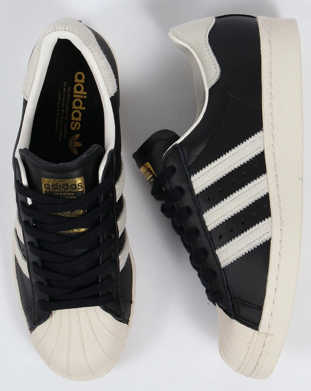 Adidas Superstar 80s Trainers Black/White/Gold - Image 2