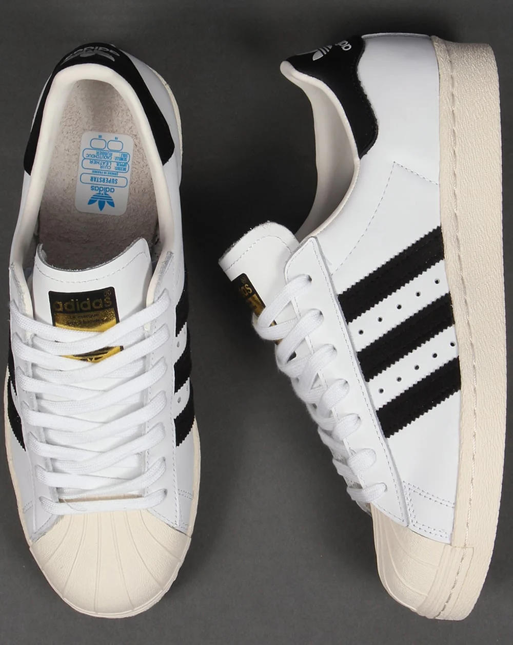 Adidas Superstar 80s Trainers White/Black - Image 2