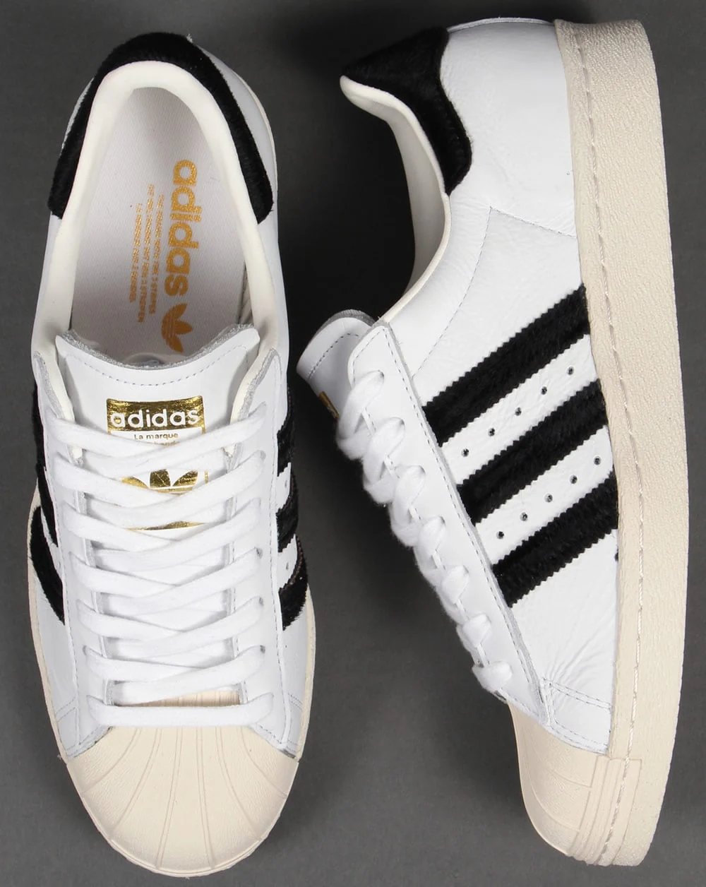Adidas Superstar 80s Trainers White/Black/Gold - Image 2