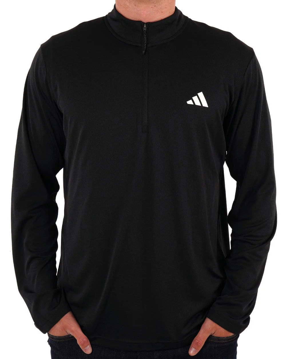 Adidas Training Essentials 1/4 Zip Sweatshirt Black/White - Image 2
