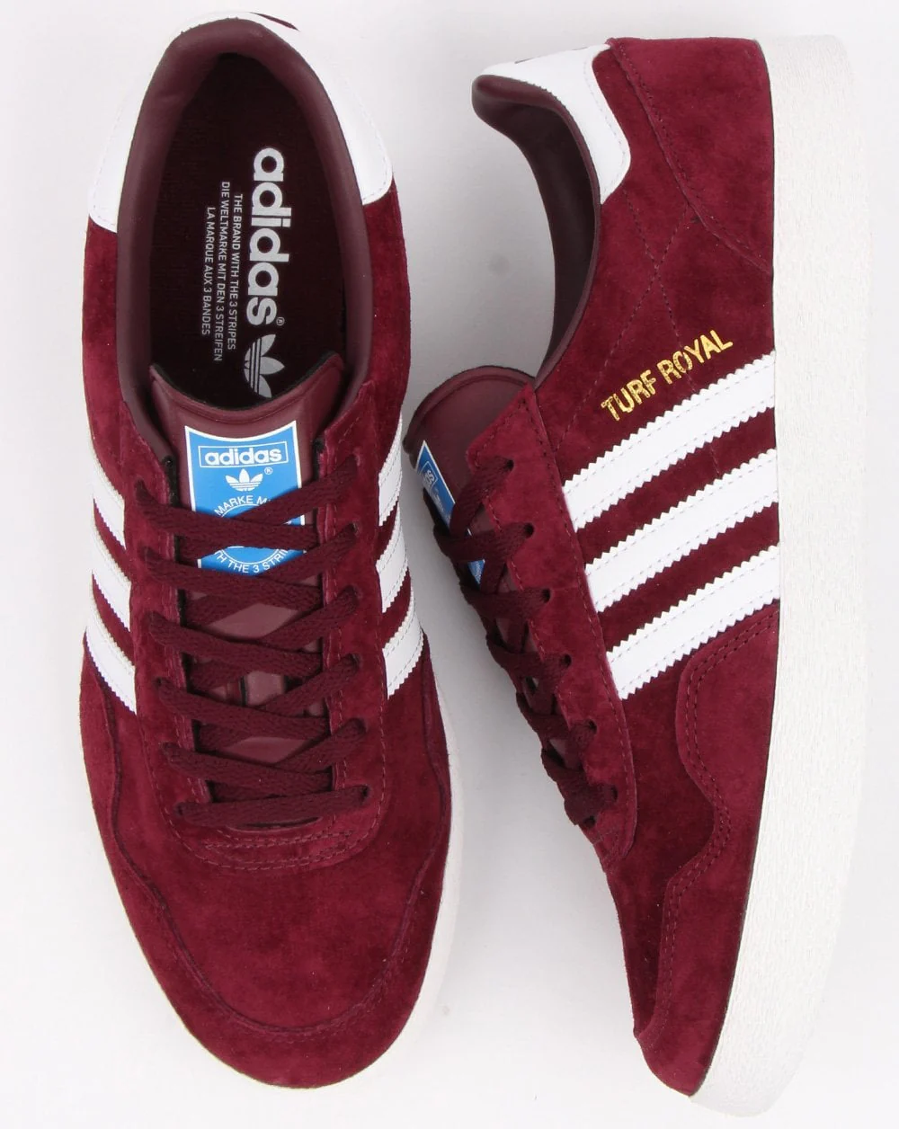 Adidas Turf Royal Trainers Deep Burgundy/White - Image 2