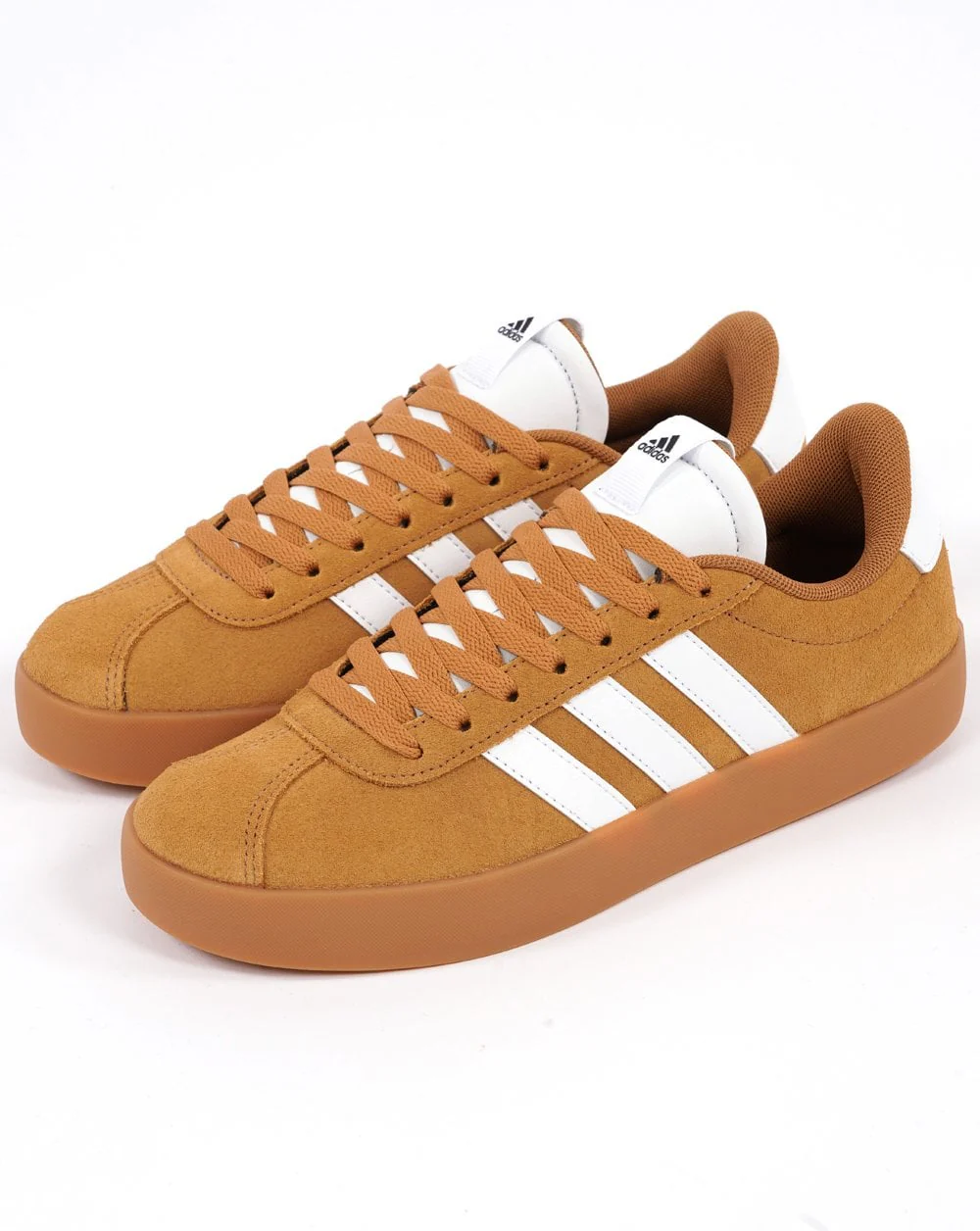 Adidas VL Court Trainers Mesa Tan White with Gum - Image 2