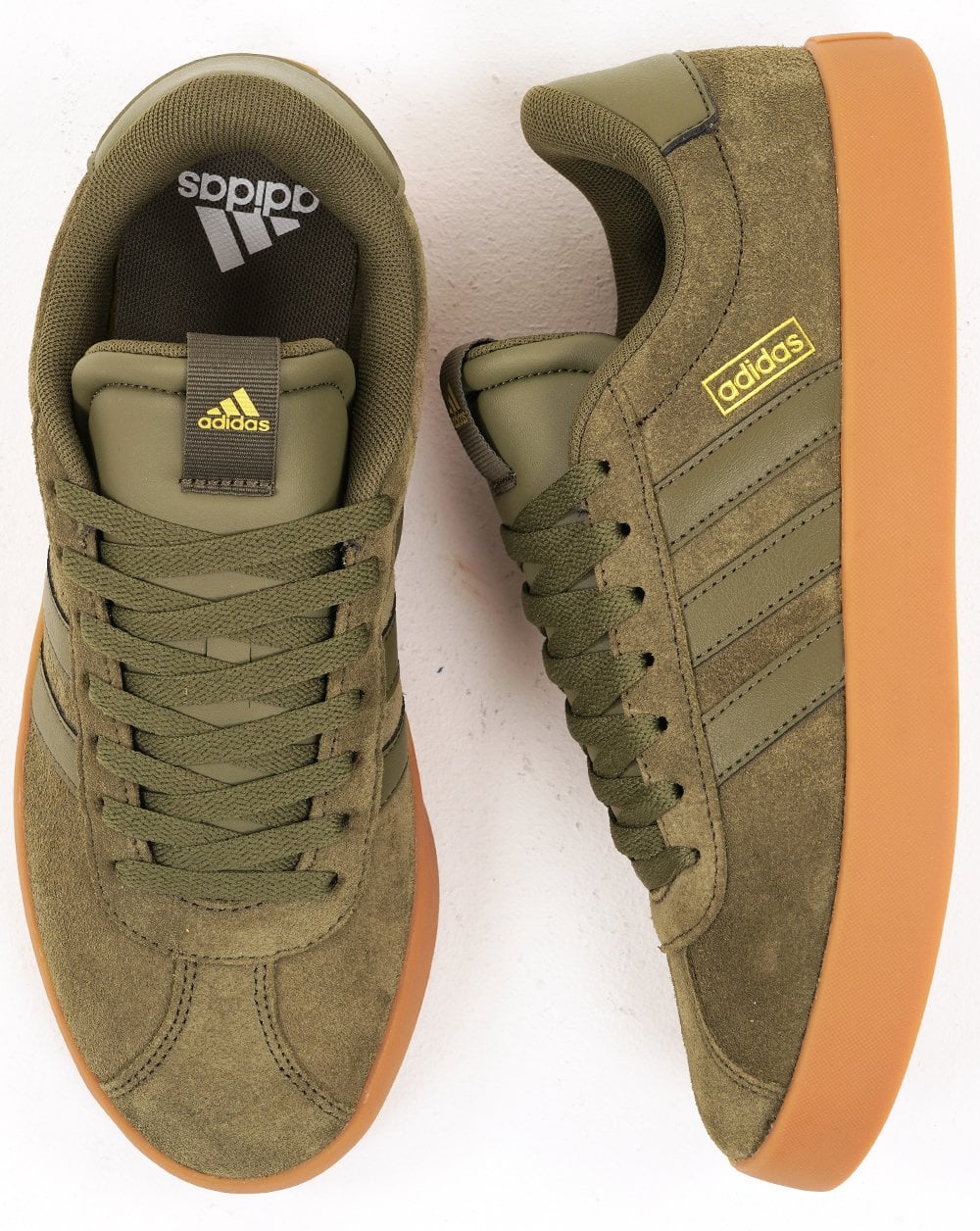 Adidas VL Court Trainers Olive Gum - Image 4