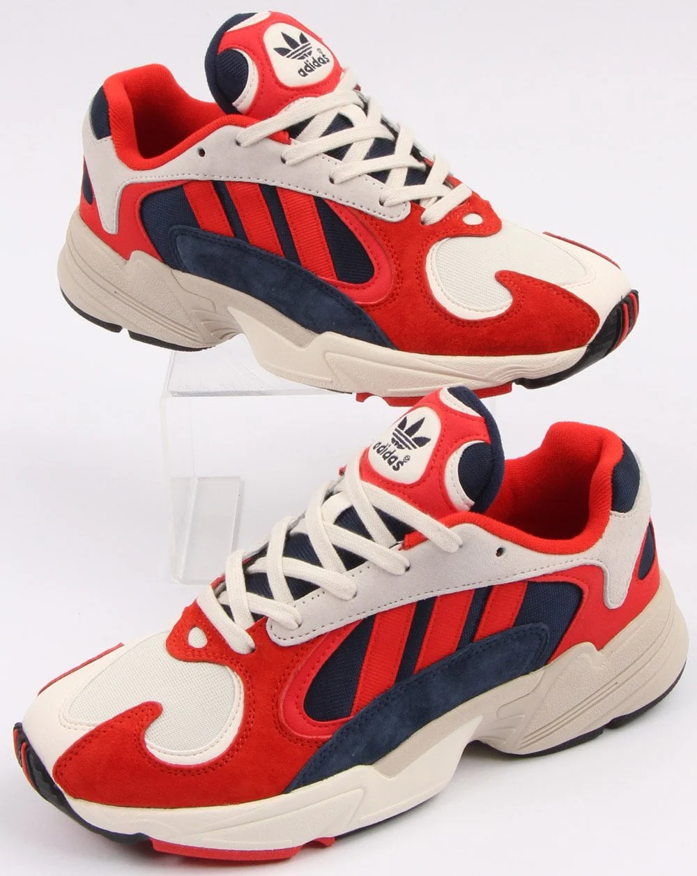 Adidas Yung-1 Trainers White/Scarlet/Navy