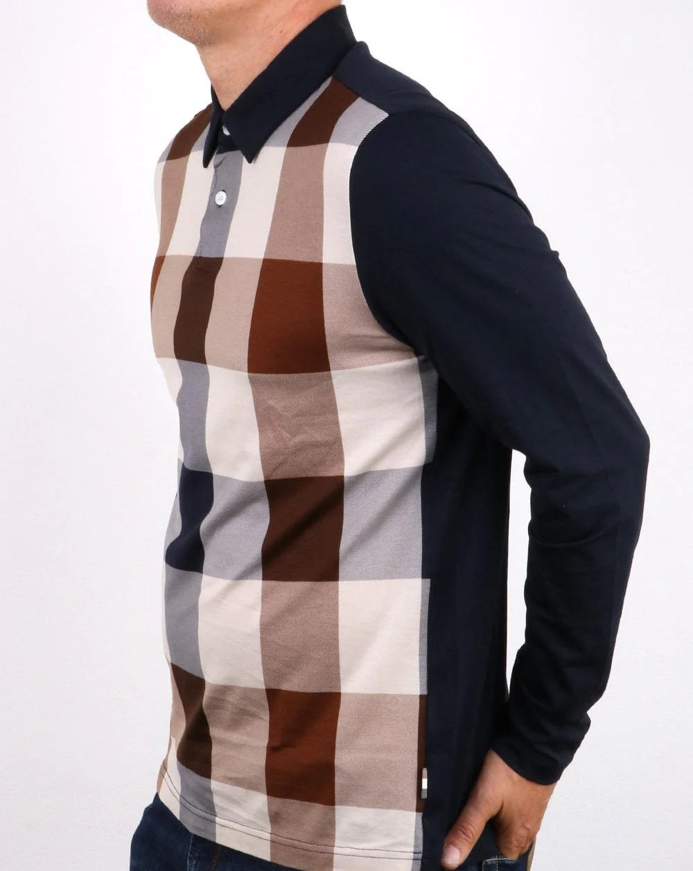 Aquascutum Abner Long Sleeve Polo Navy - Image 4