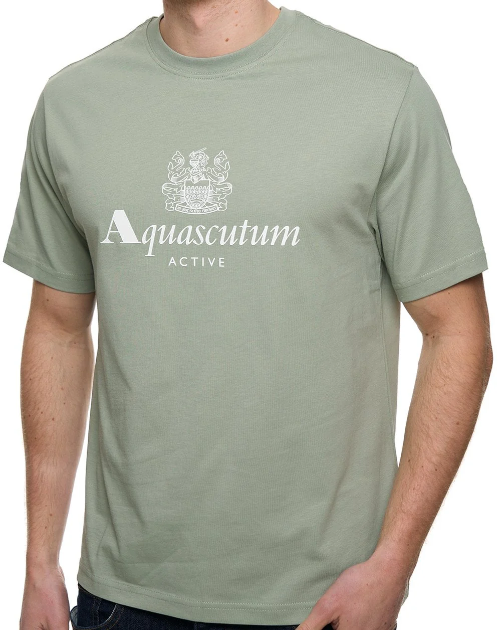 Aquascutum Big Logo T Shirt Salvia - Image 2