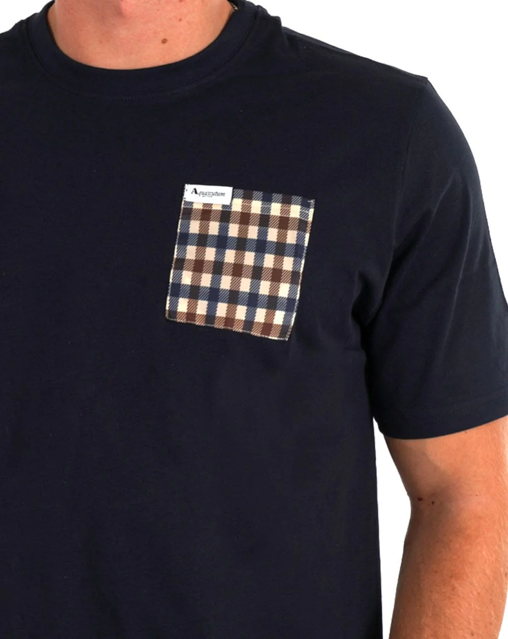 Aquascutum Club Check Pocket T-shirt Navy - Image 2
