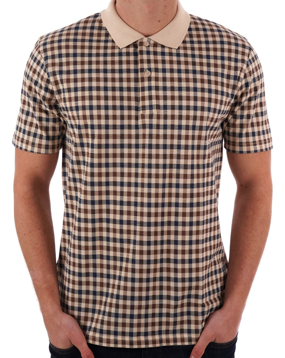 Aquascutum Club Check Polo Beige