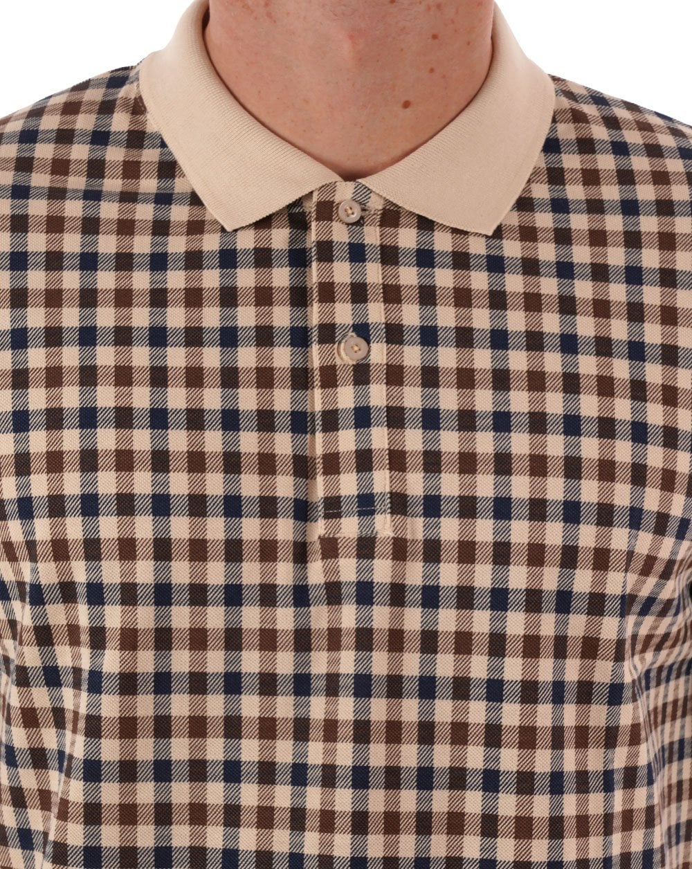 Aquascutum Club Check Polo Beige - Image 2