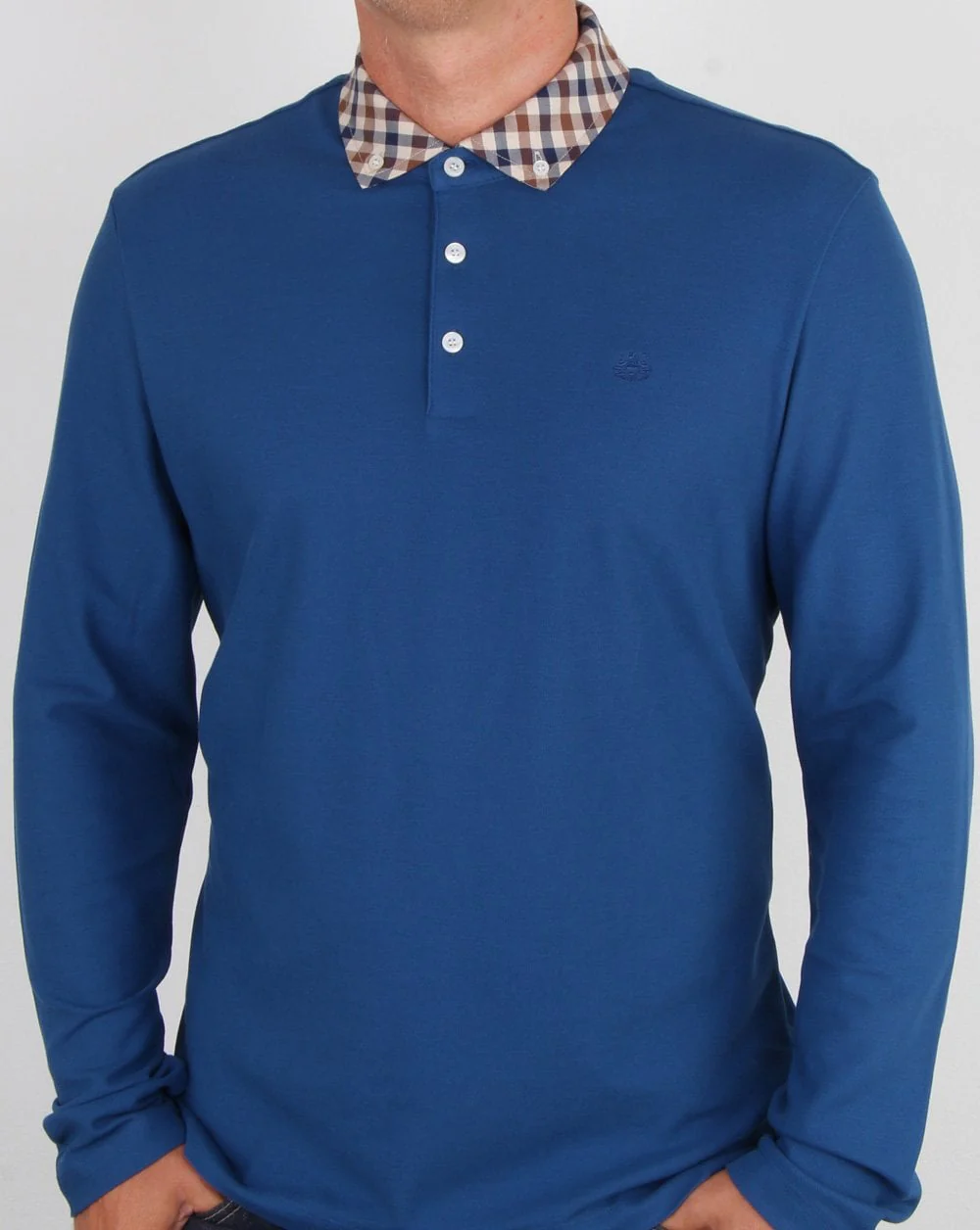 Aquascutum Coniston Cc Collar Ls Polo Blue