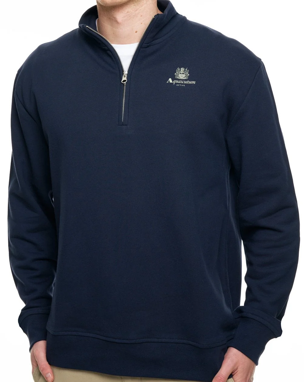 Aquascutum Half Zip Mock Neck Navy - Image 2