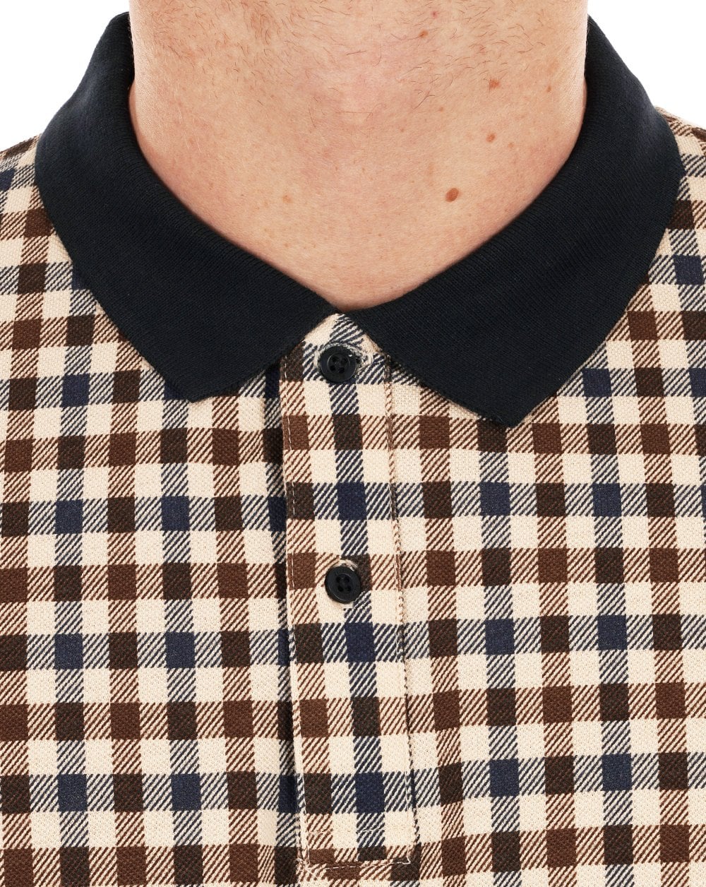 Aquascutum Iconic Club Check Polo Shirt Navy - Image 2