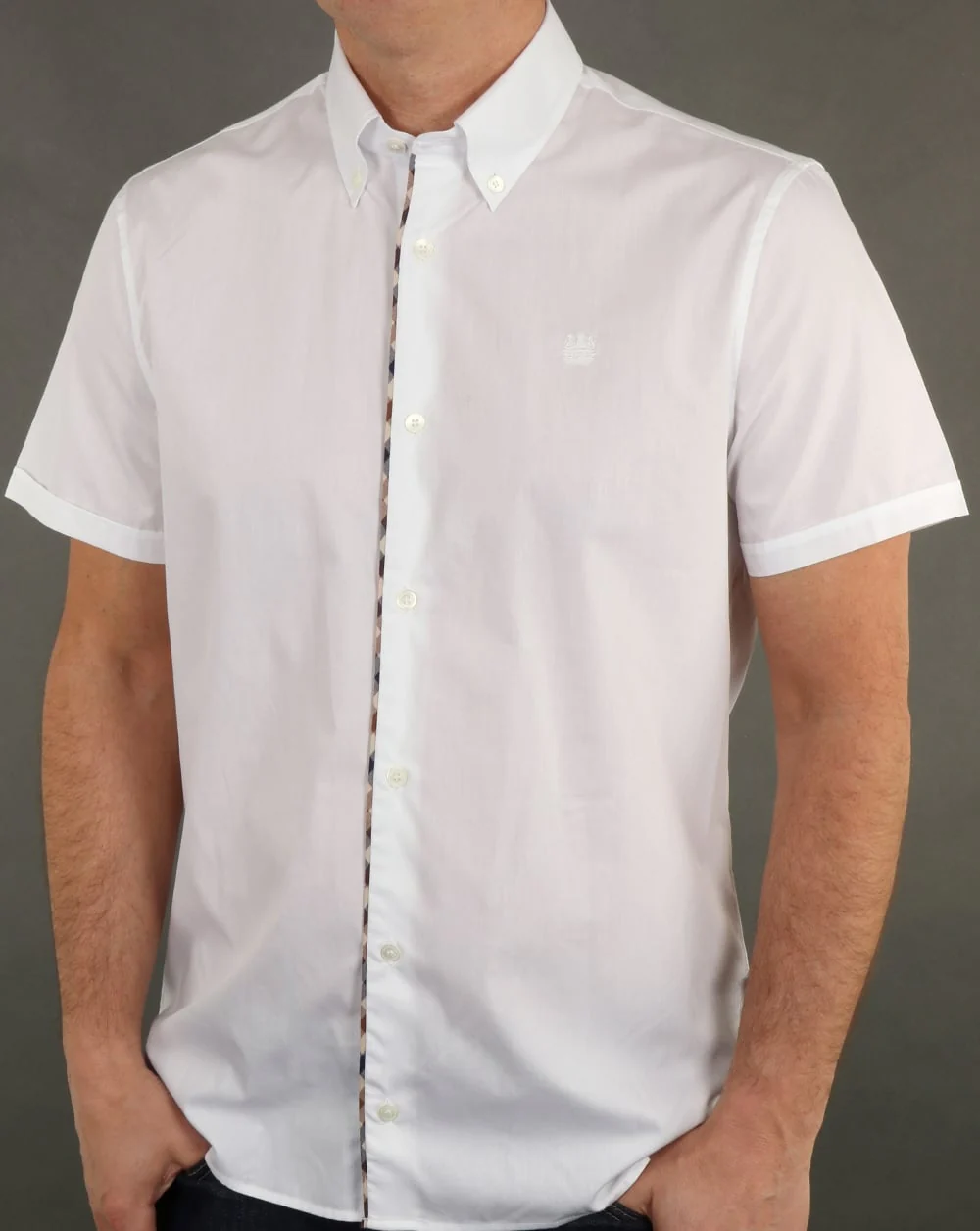 Aquascutum Kedge Check Trim Shirt White