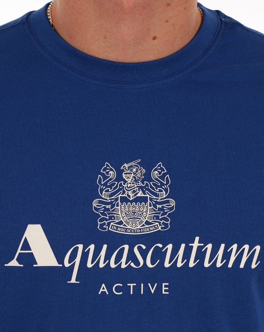 Aquascutum Large Logo T Shirt Royal Blue - Image 2