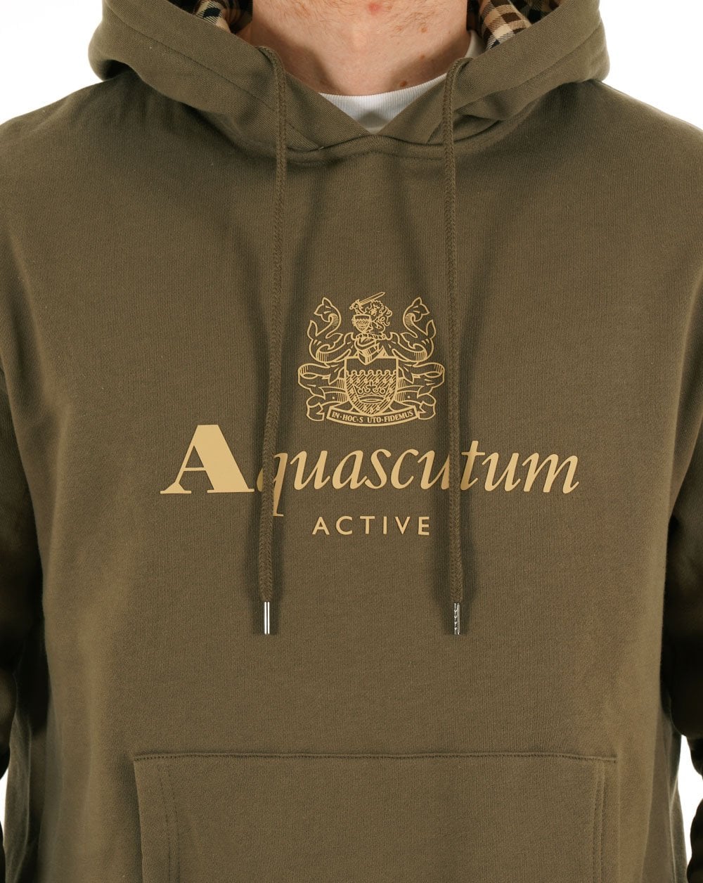 Aquascutum Logo Hoodie Army Green - Image 2