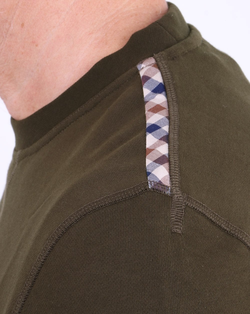 Aquascutum Oliver Crew Neck Sweatshirt Military Green - Image 4