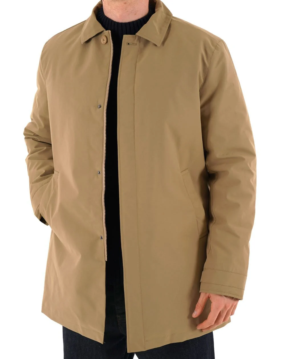 Aquascutum Padded Mid Trench Coat Khaki - Image 2
