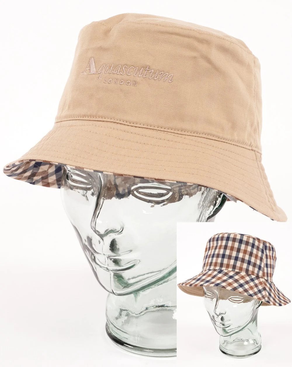 Aquascutum Reversible Bucket Hat Sand - Image 5